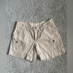 Natural Reflections Womens Beige Khaki Casual Cargo Shorts Size 4